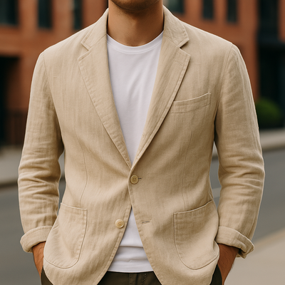 Comfortabele linnen blazer