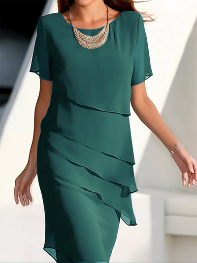 Geplooide chiffonjurk