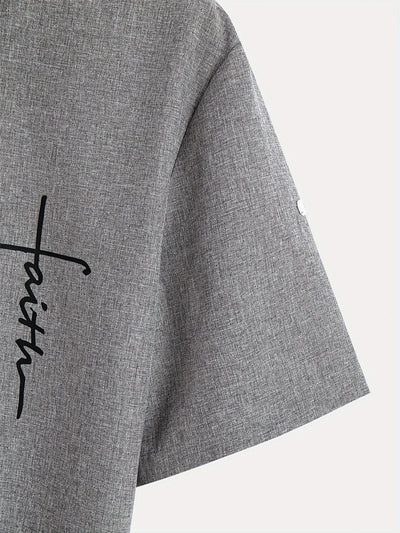 Elliott – Elegant overhemd met korte mouwen en opstaande kraag
