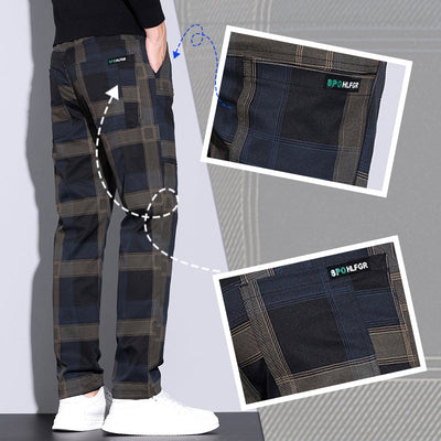 Heren Casual Geruite Broek met Zakken